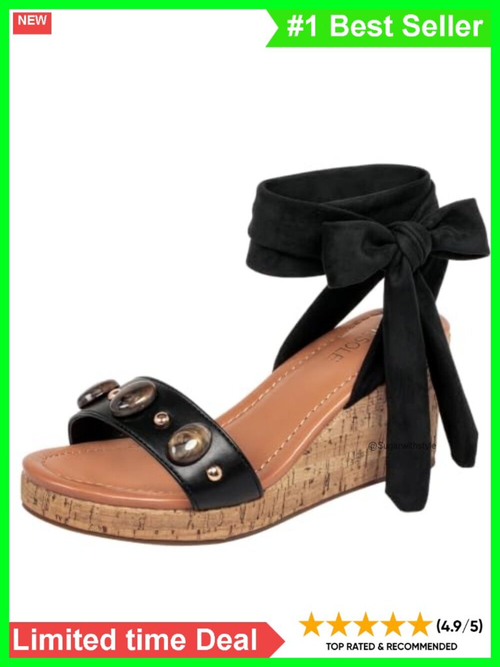 Wide Width Wedge Sandals Pearl Stud Open Toe Dressy Heels